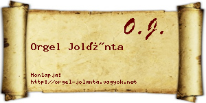 Orgel Jolánta névjegykártya